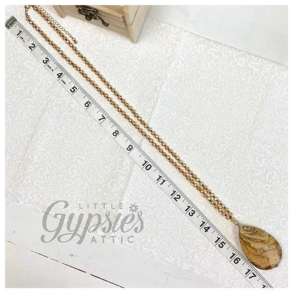 Handmade Woodland Jasper Long Necklace - Picture 7 of 8